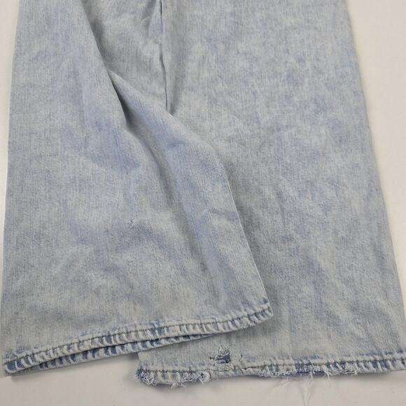 GAP Denim Jeans Womens 2 26L Light Wash Blue High Rise Wide Leg Distressed - Picture 7 of 15